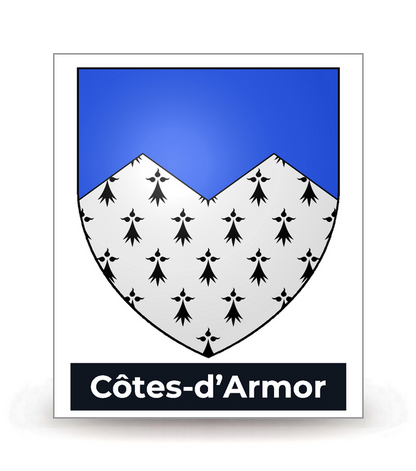 22 Côtes-d’Armor - Blason - Autocollant plaque immatriculation®