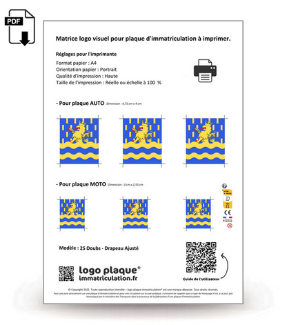 25 Doubs - Drapeau Ajusté