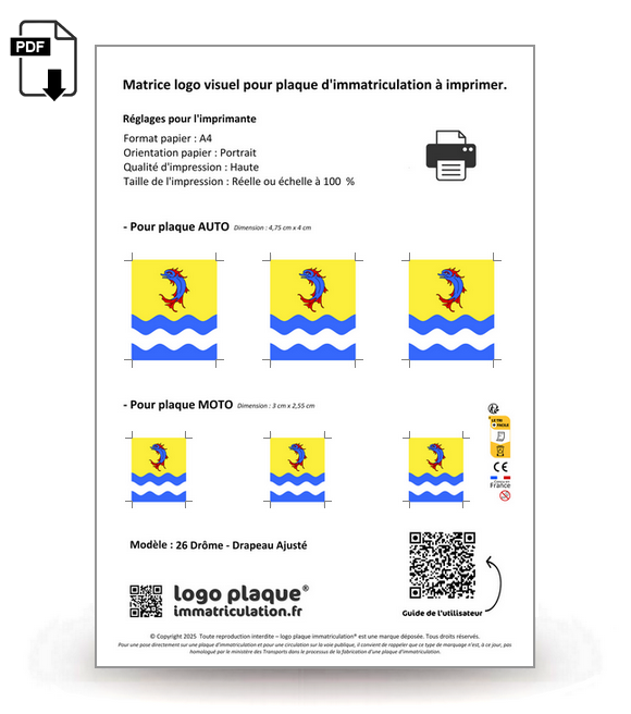 26 Drôme - Drapeau Ajusté