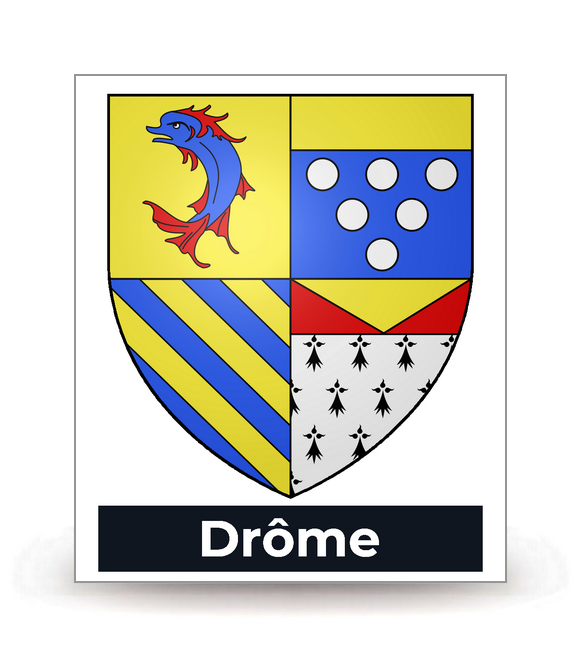 26 Drôme - Blason - Autocollant plaque immatriculation®
