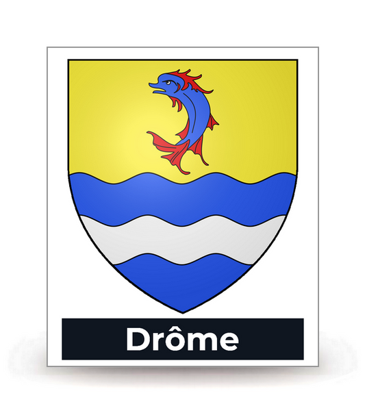 26 Drôme - Blason II - Autocollant plaque immatriculation®
