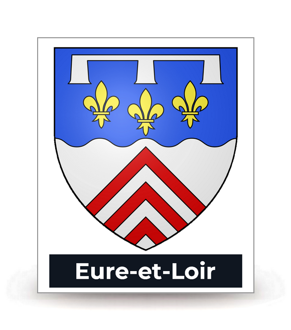 28 Eure-et-Loir - Blason - Autocollant plaque immatriculation®