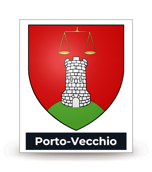 2A Porto-Vecchio - Blason  - Autocollant plaque immatriculation®