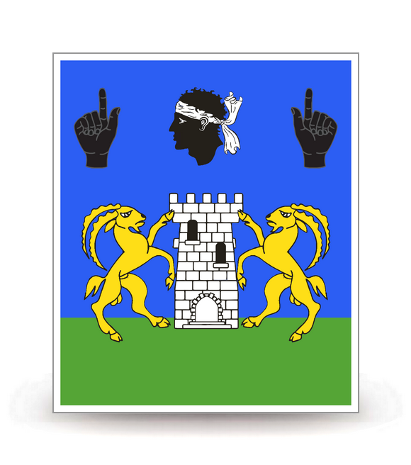2A Sartène - Drapeau Ajusté - Autocollant plaque immatriculation®