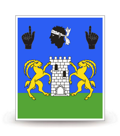 2A Sartène - Drapeau Ajusté - Autocollant plaque immatriculation®