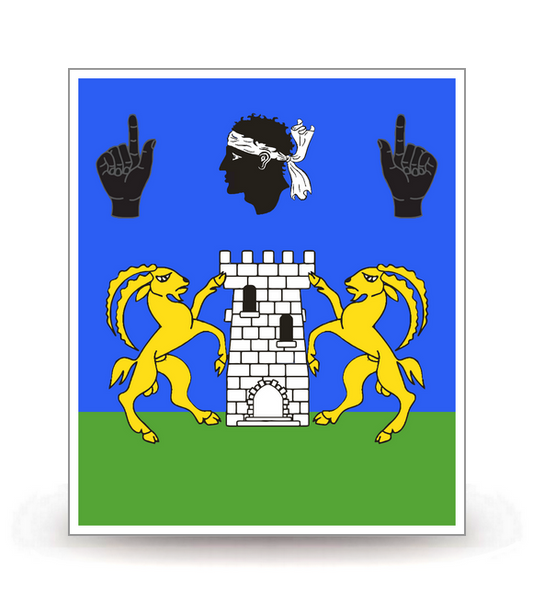 2A Sartène - Drapeau Ajusté - Autocollant plaque immatriculation®
