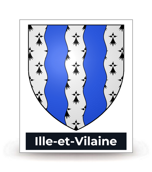 35 Ille-et-Vilaine - Blason - Autocollant plaque immatriculation®