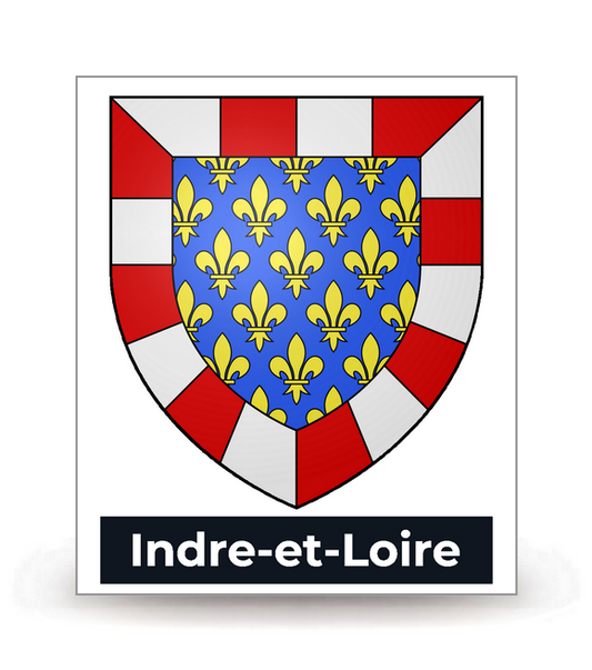 37 Indre-et-Loire - Blason - Autocollant plaque immatriculation®