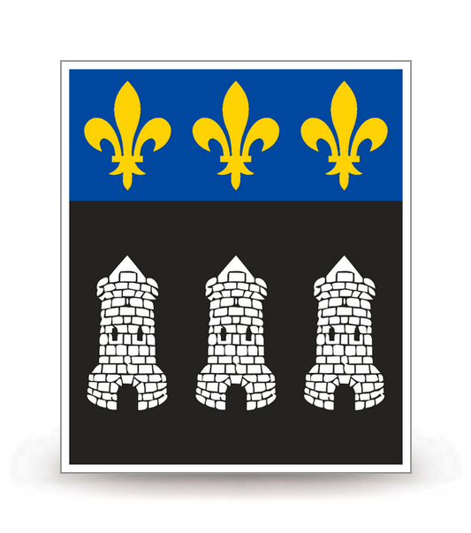37 Tours - Drapeau Ajusté - Autocollant plaque immatriculation®