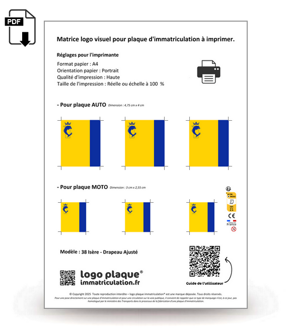 38 Isère - Drapeau Ajusté