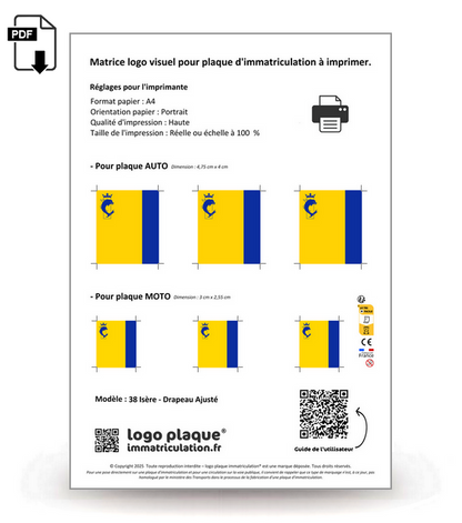 38 Isère - Drapeau Ajusté