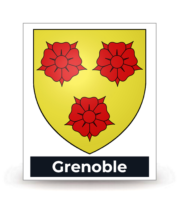 38 Grenoble - Blason - Autocollant plaque immatriculation®