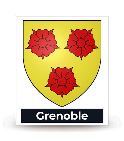 38 Grenoble - Blason - Autocollant plaque immatriculation®