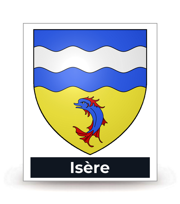 38 Isère - Blason - Autocollant plaque immatriculation®