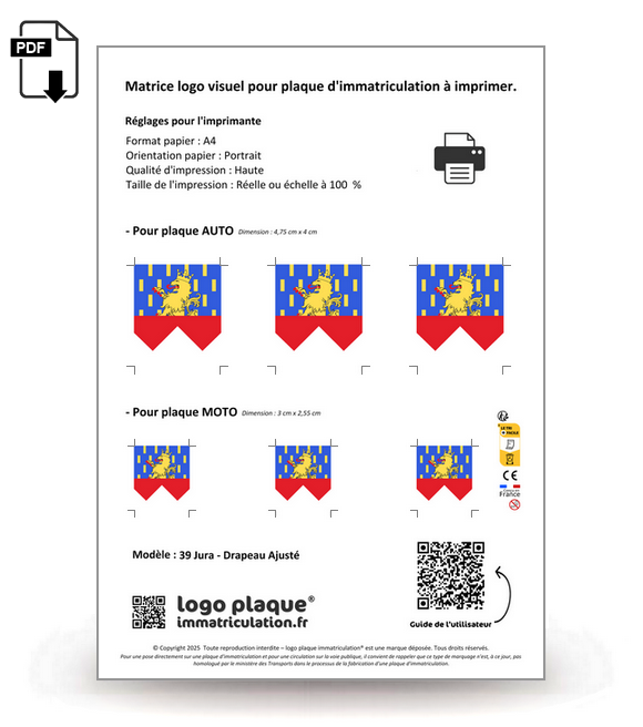 39 Jura - Drapeau Ajusté
