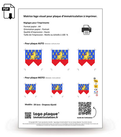 39 Jura - Drapeau Ajusté
