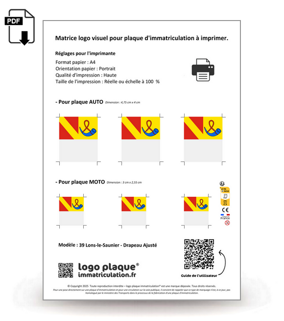 39 Lons-le-Saunier - Drapeau Ajusté