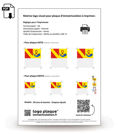 39 Lons-le-Saunier - Drapeau Ajusté