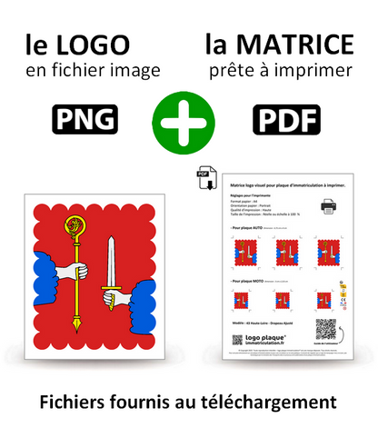 43 Haute-Loire - Drapeau Ajusté