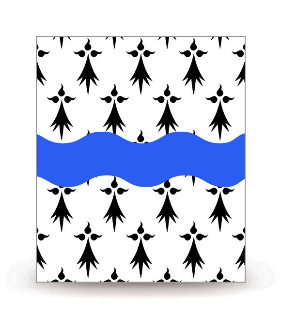 44 Loire-Atlantique - Drapeau Ajusté - Autocollant plaque immatriculation®