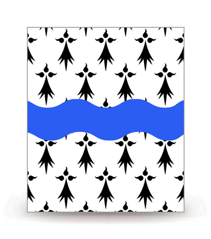 44 Loire-Atlantique - Drapeau Ajusté - Autocollant plaque immatriculation®