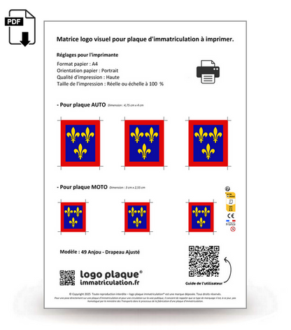 49 Anjou - Drapeau Ajusté