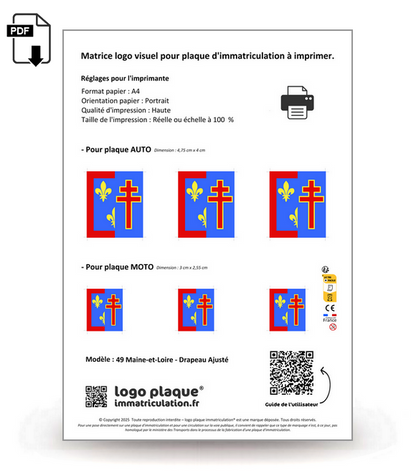49 Maine-et-Loire - Drapeau Ajusté