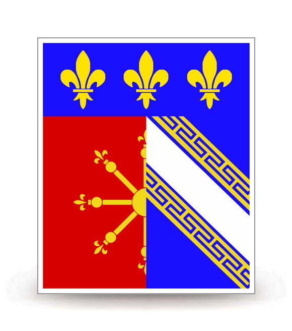 52 Chaumont - Drapeau Ajusté - Autocollant plaque immatriculation®