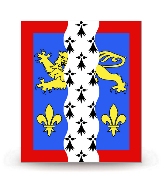 53 Mayenne - Drapeau Ajusté - Autocollant plaque immatriculation®