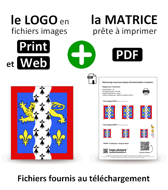 53 Mayenne - Drapeau Ajusté