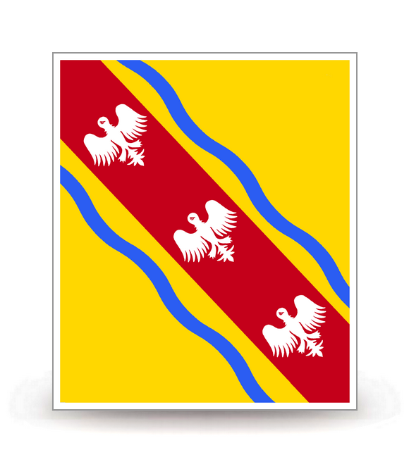 54 Meurthe-et-Moselle - Drapeau Ajusté - Autocollant plaque immatriculation®