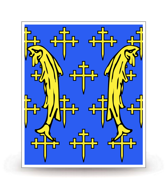 55 Meuse - Drapeau Ajusté - Autocollant plaque immatriculation®