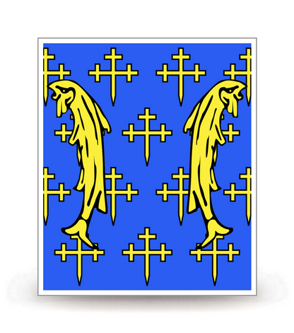 55 Meuse - Drapeau Ajusté - Autocollant plaque immatriculation®