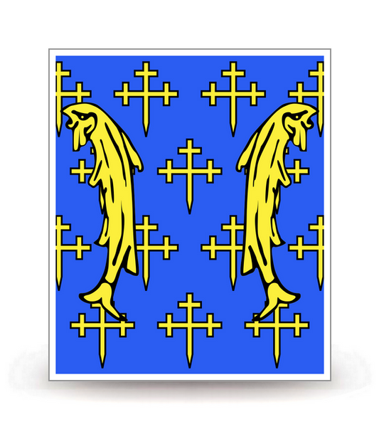 55 Meuse - Drapeau Ajusté - Autocollant plaque immatriculation®