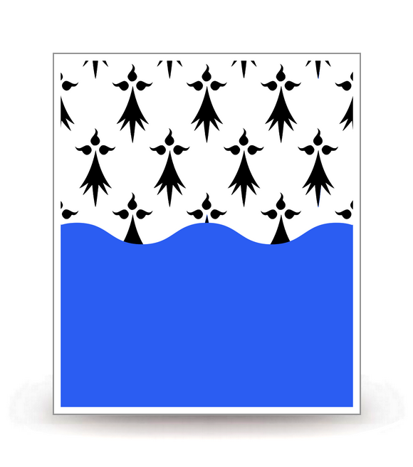 56 Morbihan - Drapeau Ajusté - Autocollant plaque immatriculation®