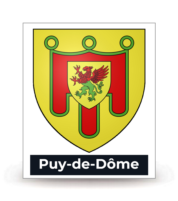 63 Puy-de-Dôme - Blason - Autocollant plaque immatriculation®