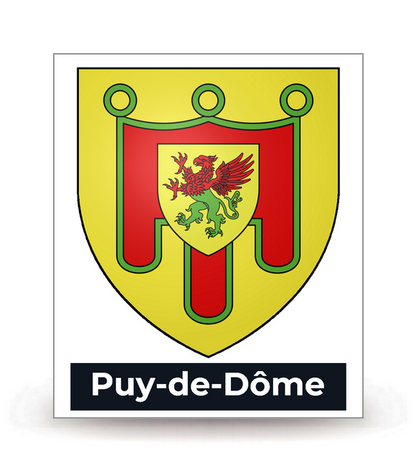 63 Puy-de-Dôme - Blason - Autocollant plaque immatriculation®