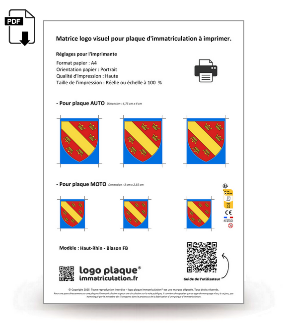 68 Haut-Rhin - Blason FB