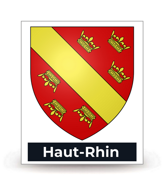 68 Haut-Rhin - Blason - Autocollant plaque immatriculation®