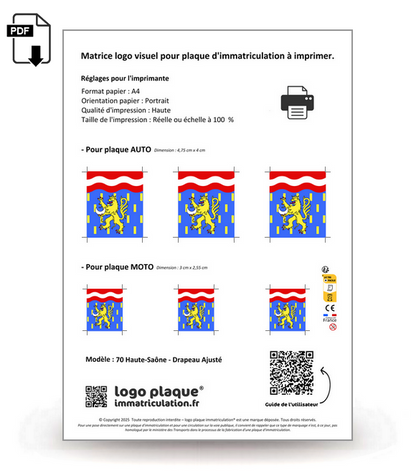 70 Haute-Saône - Drapeau Ajusté