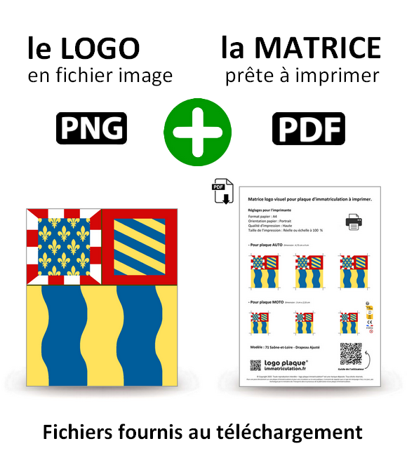 71 Saône-et-Loire - Drapeau Ajusté