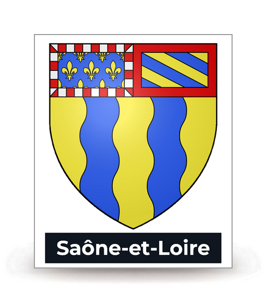 71 Saône-et-Loire - Blason - Autocollant plaque immatriculation®