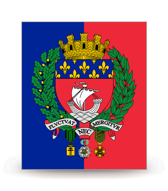75 Paris - Drapeau Ajusté - Autocollant plaque immatriculation®