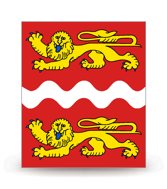 76 Seine-Maritime  - Drapeau Ajusté - Autocollant plaque immatriculation®