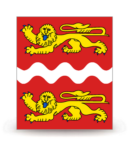 76 Seine-Maritime  - Drapeau Ajusté - Autocollant plaque immatriculation®