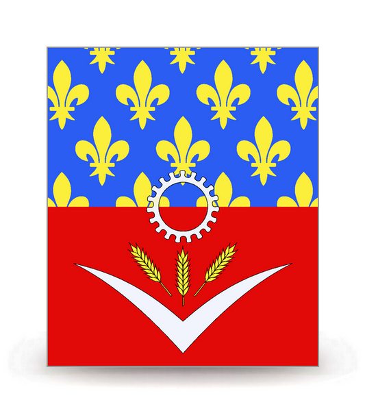 93 Seine-Saint-Denis - Drapeau Ajusté - Autocollant plaque immatriculation®