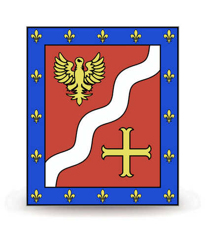 95 Val-d'Oise - Drapeau Ajusté - Autocollant plaque immatriculation®