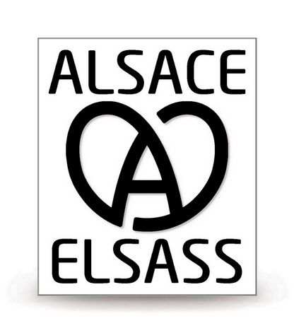 Alsace - LogoType 2021 BK - Logo Plaque Immatriculation® - Autocollant DIY