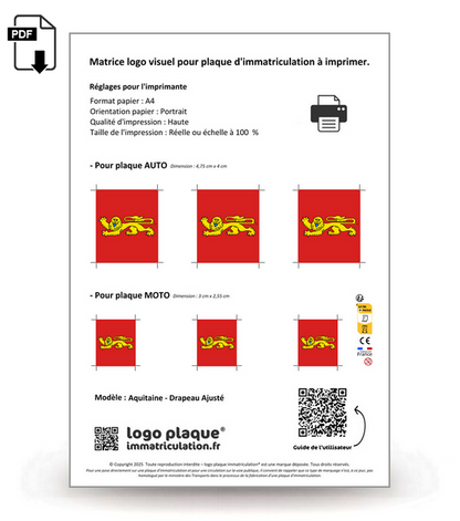 Aquitaine - Drapeau Ajusté