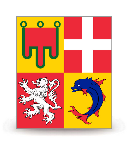 Auvergne-Rhône-Alpes - Drapeau Ajusté - Autocollant plaque immatriculation®